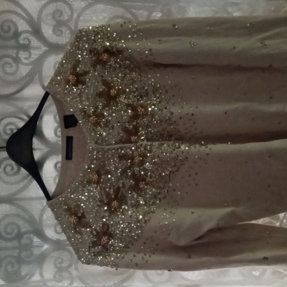 Women's elegant silk beaded sweater
